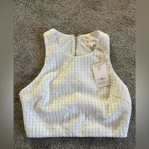 NWT L’Atiste Strapless Zipper Crop Top- Medium